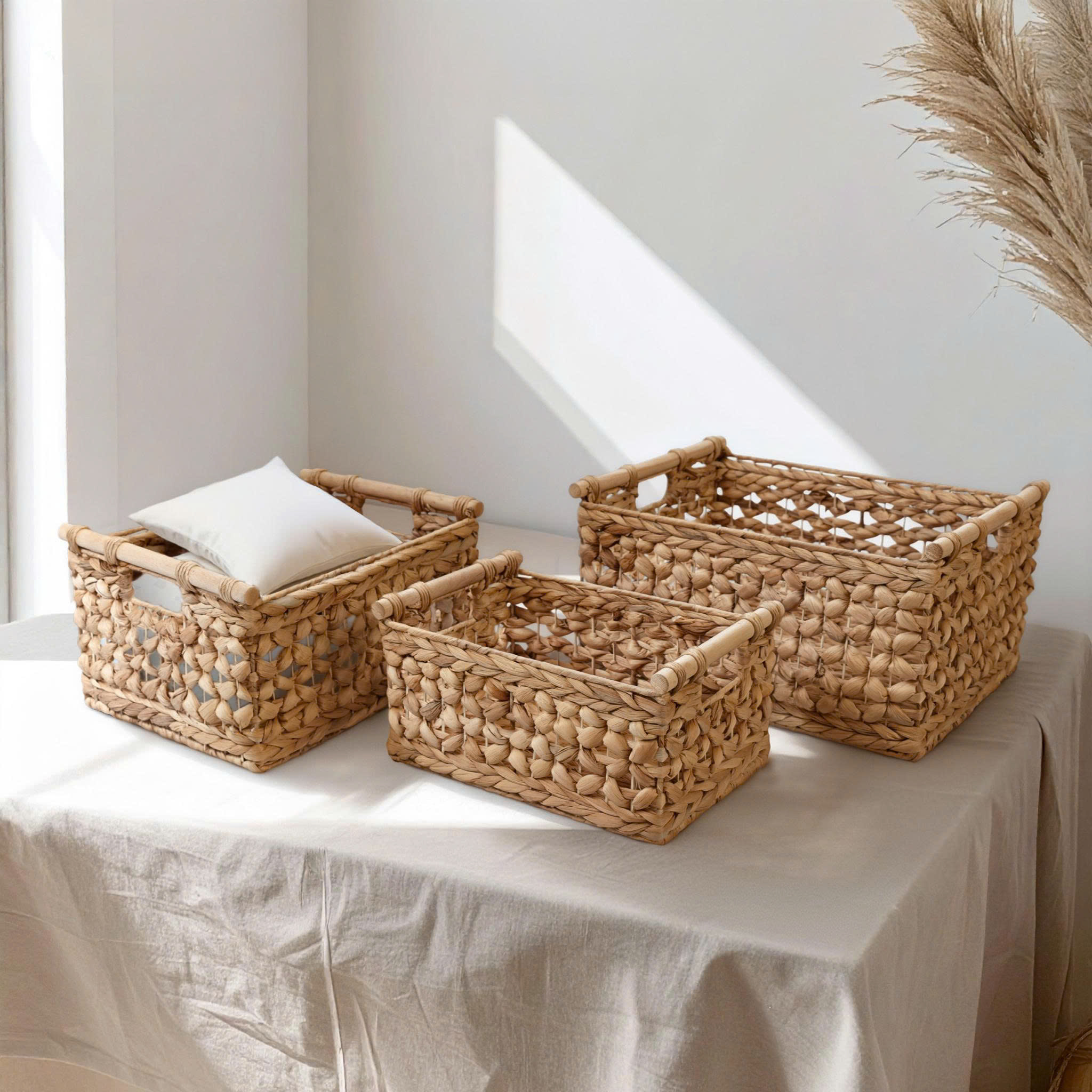 BỘ 3 SỌT LỤC BÌNH CHỮ NHẬT ĐAN HOA THỊ MÀU TỰ NHIÊN