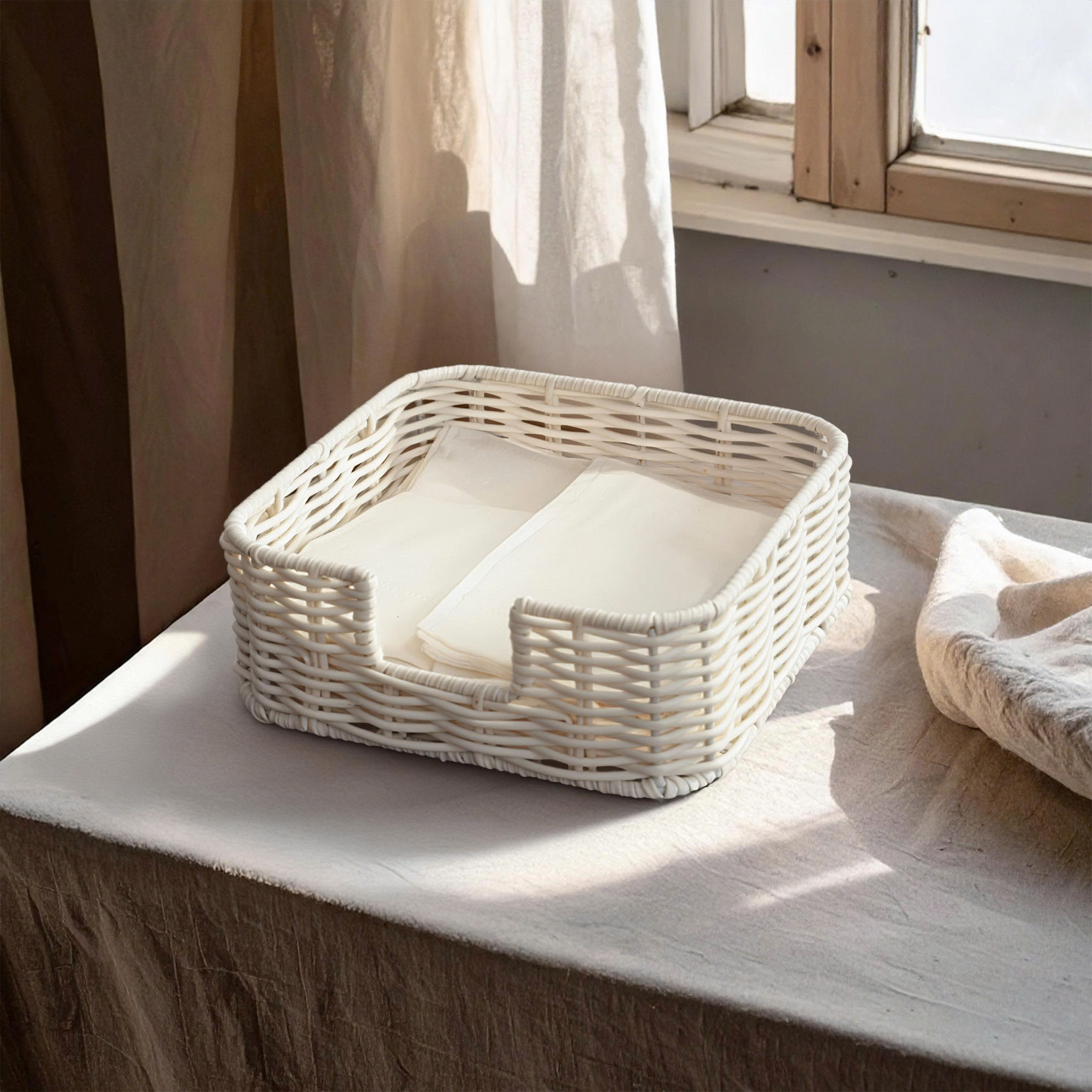 KHAY VUÔNG BO GÓC MÀU TRẮNG